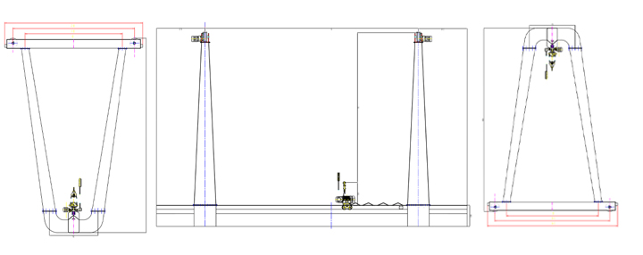 MH型電動葫蘆門式起重機示意圖 MH型電動葫蘆門式起重機示意圖