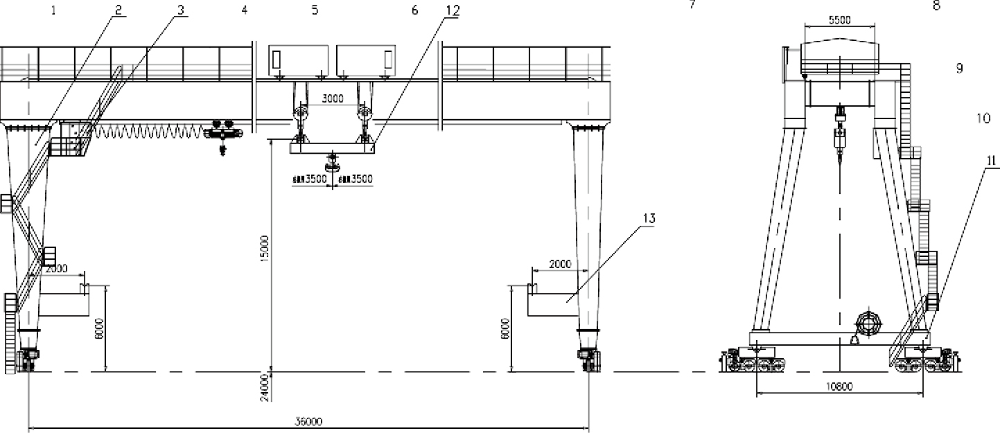 A型雙主梁門式起重機(jī) A型雙主梁門式起重機(jī)